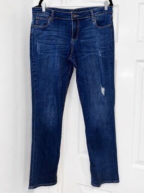 👖 Kut From The Kloth Catherine Boyfriend Jeans Distressed Dark Wash Size 12👖